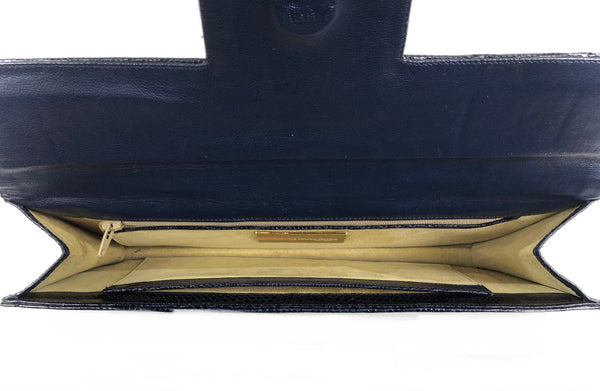 Blue Exotic Skin Patchwork "Dea" Clutch