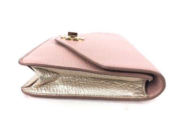 Pink Pebble Leather Convertible Clutch - Shoulder Bag - Crossbody
