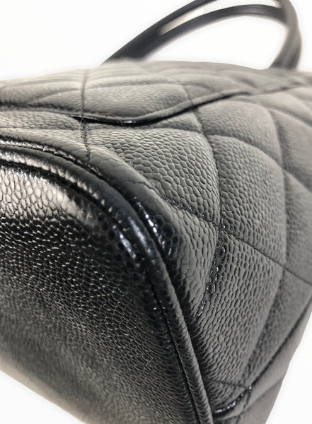 Medallion Quilted Caviar Leather Tote