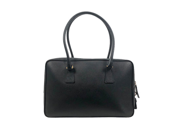Black Saffiano Leather Bauletto Shoulder Bag