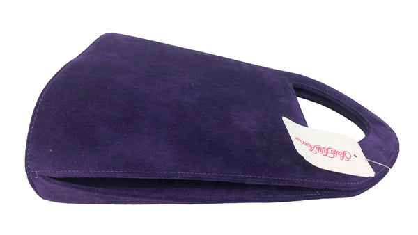 Vintage Purple Suede Convertible Bucket Bag Handbag