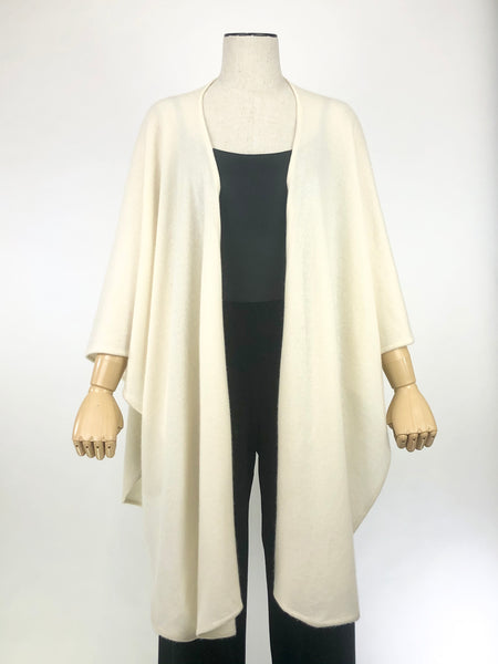 Winter White Cashmere Ruana Wrap