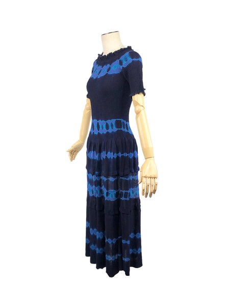 Ayaka Smocked Tie-Dyed Knit Off-The-Shoulder Dress | Size XS
