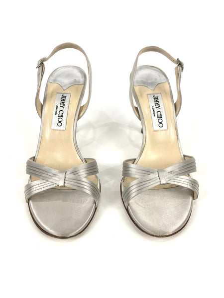 Pleated Satin Slingback Heel | Size 37.5