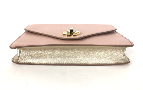 Pink Pebble Leather Convertible Clutch - Shoulder Bag - Crossbody