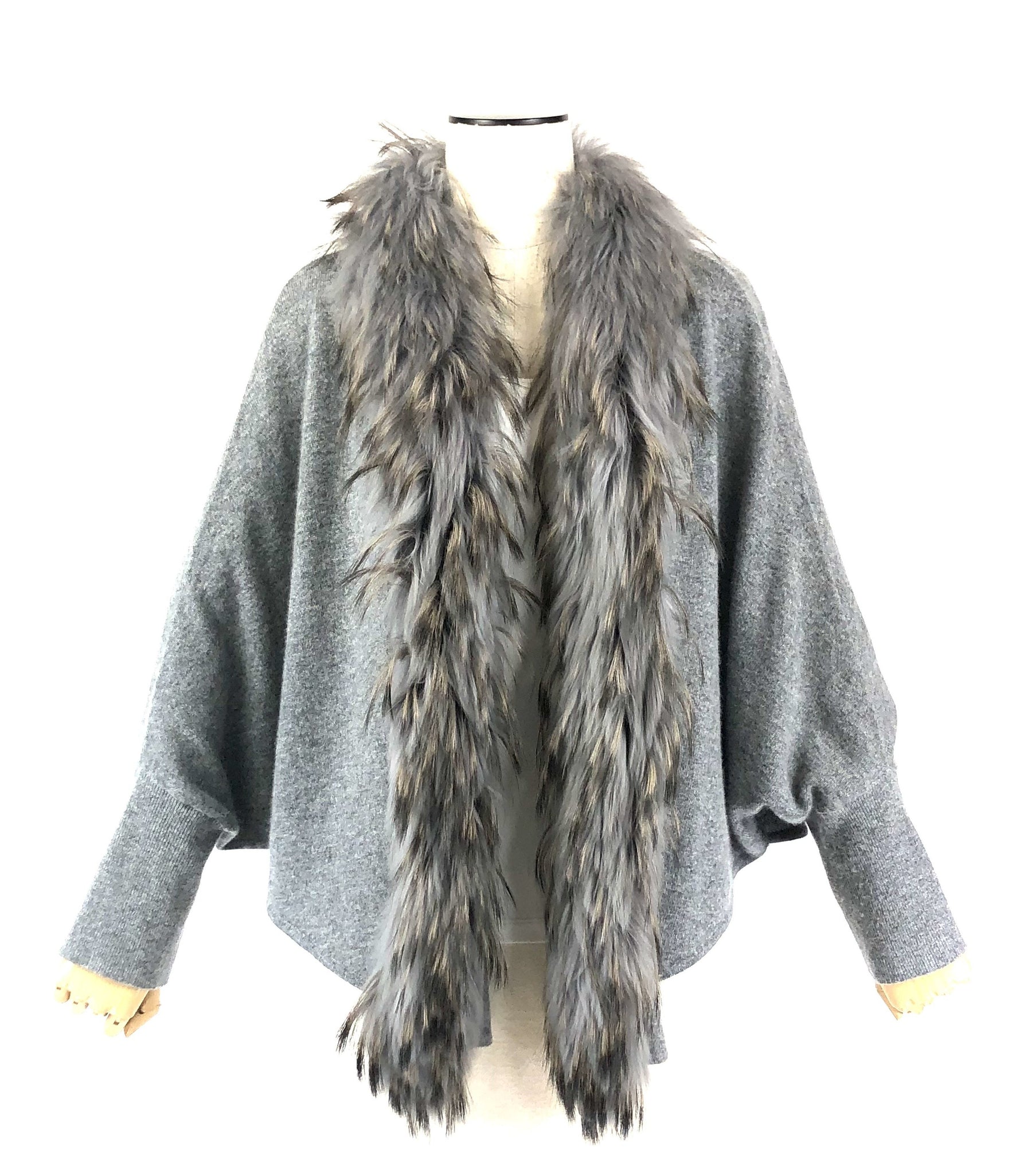 Grey Fur Cardigan | Size S/M