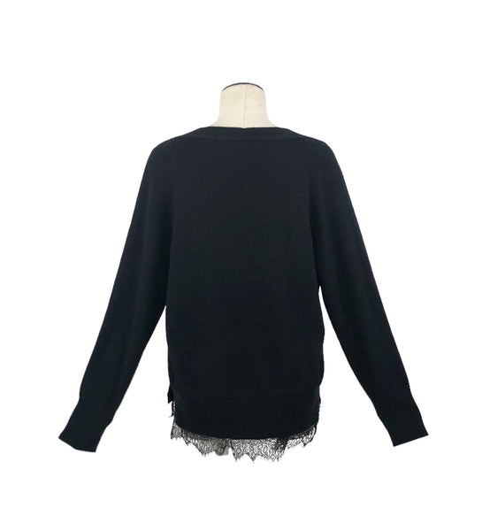 Black Lace Vee Looker Pullover | Size XS