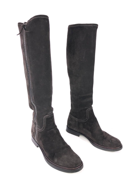 Brown Tall Suede Boots | Size 39.5