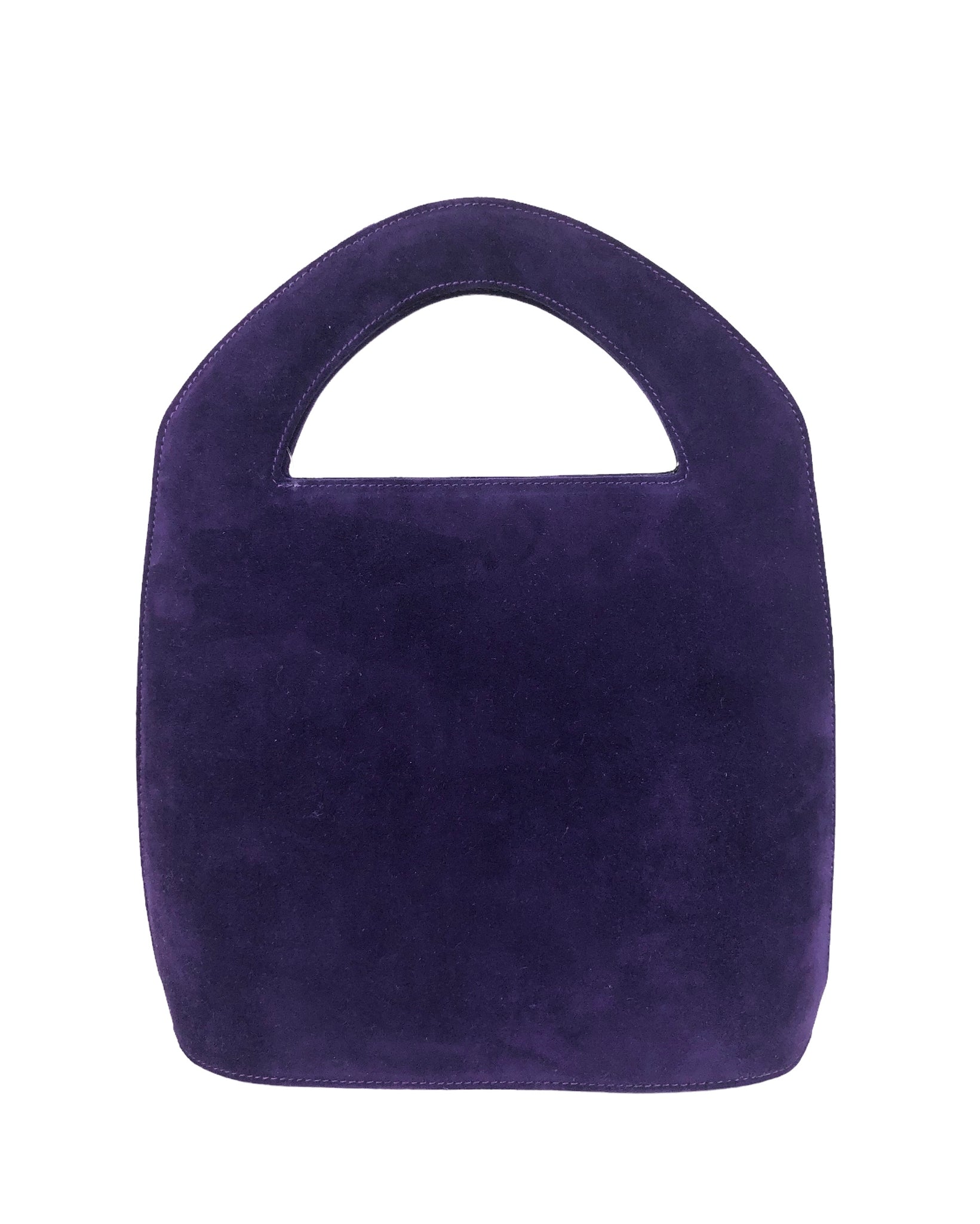 Vintage Purple Suede Convertible Bucket Bag Handbag – Baggio