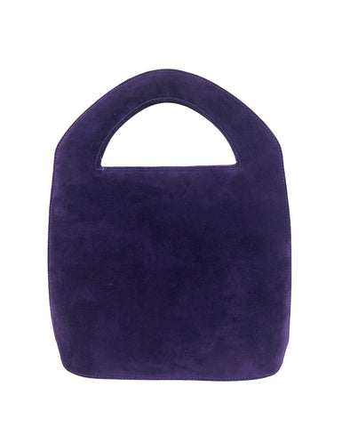 Vintage Purple Suede Convertible Bucket Bag Handbag