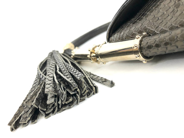 Brit Tassel Small Python Flap Bag