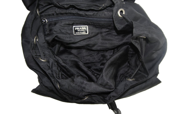 Prada | Black Nylon Logo Backpack