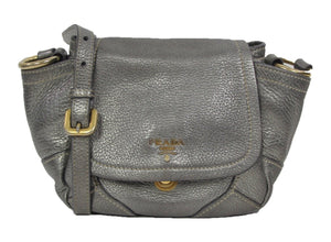 Prada | Vitello Daino Crossbody bag in Acciaio