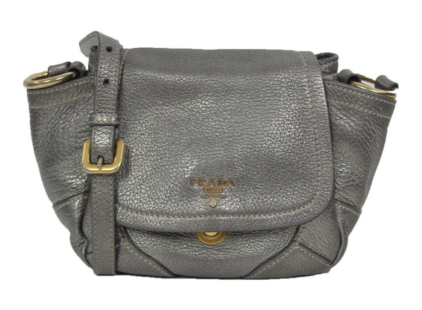 Prada | Vitello Daino Crossbody bag in Acciaio