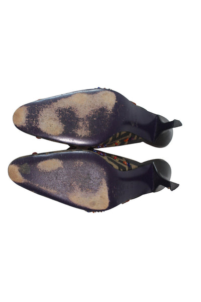 Fendi | Zucca Bead Embellished Mule Sz 6.5